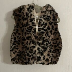 American Widgeon Faux Fur Animal Print Zippered Toddler Girls Vest Size 24 Mrhs